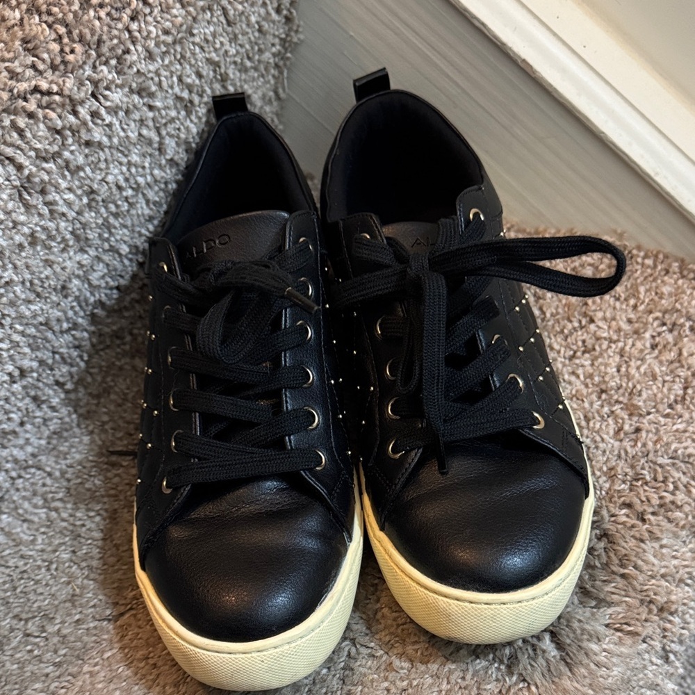 Aldo Black and Gold Sneakers